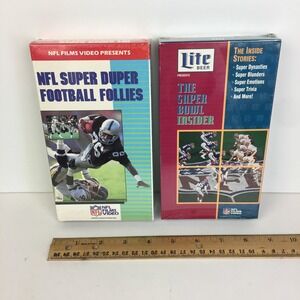 NFL Super Duper Football Follies 89 & Lite Beer Super Bowl Insider 92 VHS Sealed